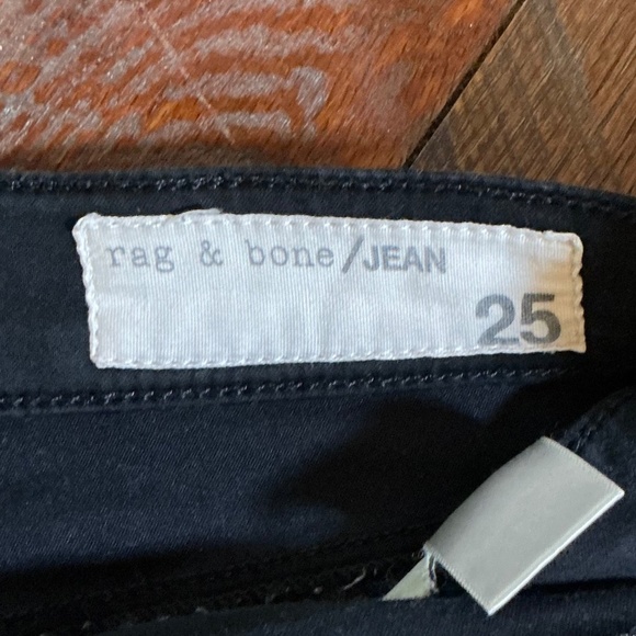 Rag & Bone Black Plush Skinny Mid-Rise Stretch Jeans Women’s Size 25 - Picture 5 of 8